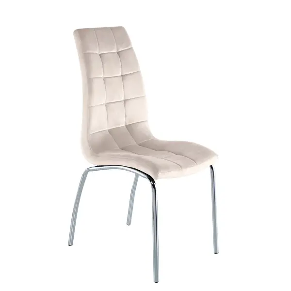Krzesło BEŻOWY tkanina velvet pikowana DC2-092V